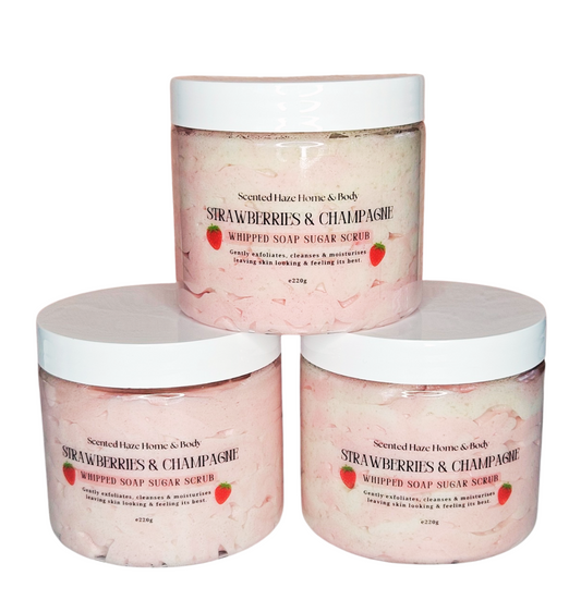 Whipped Soap Sugar Scrub - Strawberries & Champagne